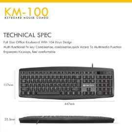 Slika Combo mis i tastatura Fantech KM-100 crni