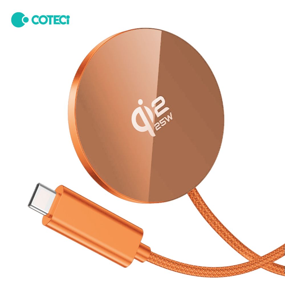 Wireless punjac magnetic Coteci iH-150 Qi2.2 25W narandzasti