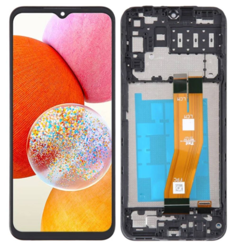 LCD za Samsung A145/Galaxy A14 + touch screen + frame Black CHO