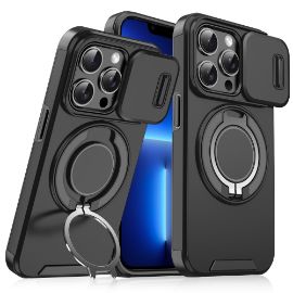 Slika Torbica CamShield Ring stand za iPhone 13 Pro 6.1 crna