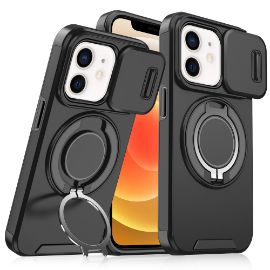 Slika Torbica CamShield Ring stand za iPhone 12/12 Pro 6.1 crna