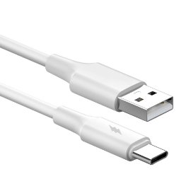 Slika Data kabl KONFULON DL49, 2.4A, USB na Type C beli 1m