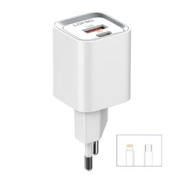 Slika Kucni punjac LDNIO A2318C 20W PD Quick Charge 3.0 sa Type C na iPhone lightning kablom beli