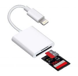 Slika OTG adapter Lighting citac kartica TF/SD beli
